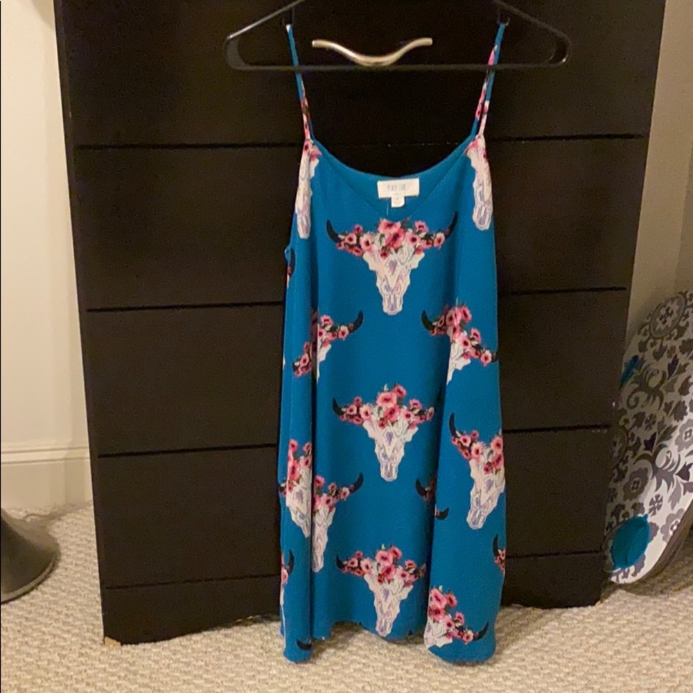 flowy cow print dress